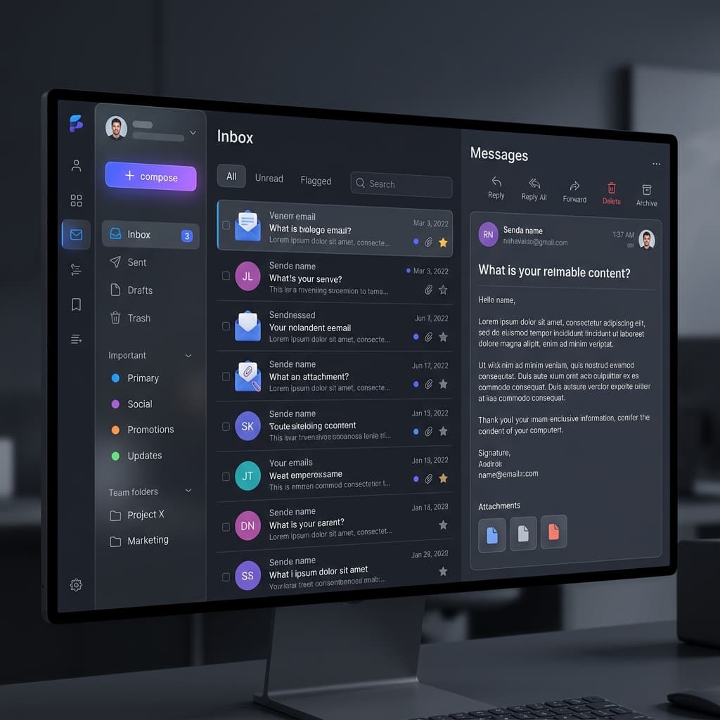 Email Hosting dashboard