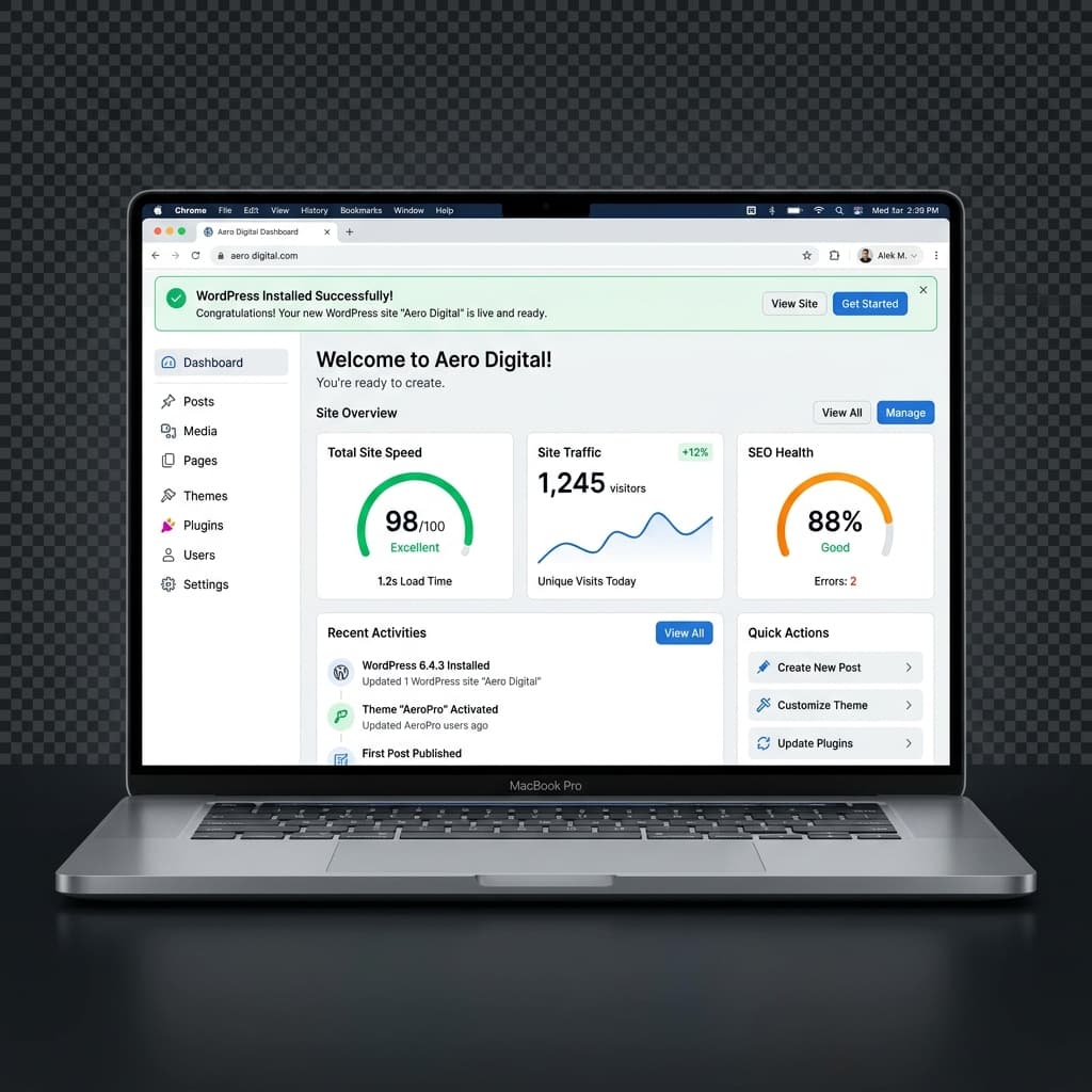 WordPress Hosting dashboard